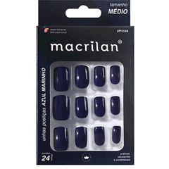 Unhas Postiças Up310A Tamanho Médio Macrilan Cor Azul Marinho
