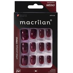 Unhas Postiças Tamanho Médio Macrilan - Up313A - Vinho