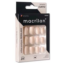 Unhas Postiças Up203A Tamanho Curto Macrilan Cor Perolado