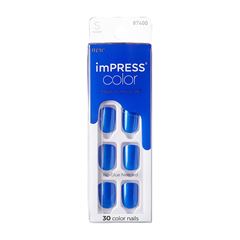 Unha Postiça Autocolante Impress Color Deep Ocean - Kiss New York