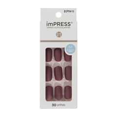 Unha Postiça Autocolante Impress Matte Média Deep Kiss - Kiss New York