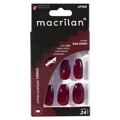 Unhas Postiças Up405 Estilo Bailarina Macrilan Cor Vinho