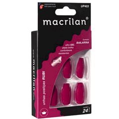 Unhas Postiças Up403 Estilo Bailarina Macrilan Cor Rubi