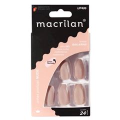 Unhas Postiças Up406 Estilo Bailarina Macrilan Cor Nude