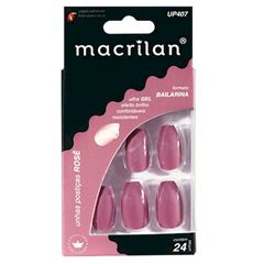 Unhas Postiças Up407 Estilo Bailarina Macrilan Cor Rosé