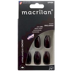 Unhas Postiças Up404 Estilo Bailarina Macrilan Cor Cacau