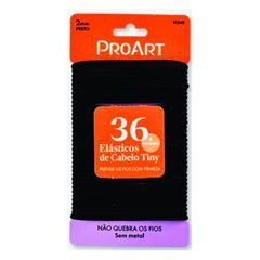 Elástico De Cabelo 2Mm Preto 36 Unidades - Proart