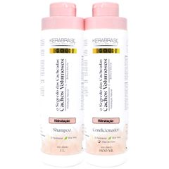 Kit Shampoo 1L + Condicionador 800ml Kerabrasil Cachos Volumosos
