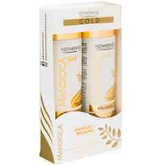 Kit Shampoo 300ml + Condicionador 270ml Kerabrasil Mandioca
