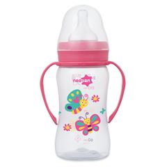 Mamadeira Neopan Convencional C/Alça Rosa 250ml