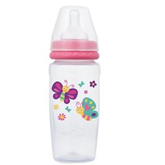 Mamadeira Neopan Decorada Convencional Rosa 300ml