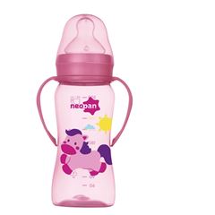 Mamadeira Neopan Criativa Ortodôntica C/Alça Rosa 300ml