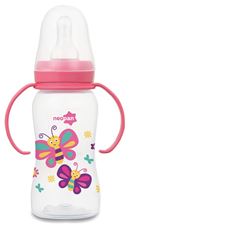 Mamadeira Neopan Convencional C/Alça Rosa 140ml