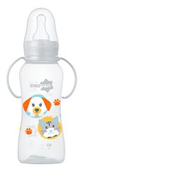 Mamadeira Neopan Convencional C/Alça Branca 250ml