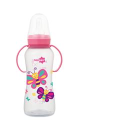 Mamadeira Neopan Convencional C/Alça Rosa 250ml