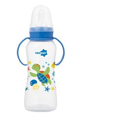 Mamadeira Neopan Convencional C/Alça Azul 250ml