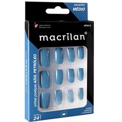Unhas Postiças Up321A Tamanho Médio Macrilan Cor Azul Petróleo