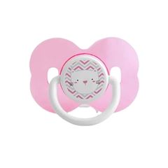 Chupeta Petita Dainty Cristal Rosa/Branco Bico Redondo Tam.2