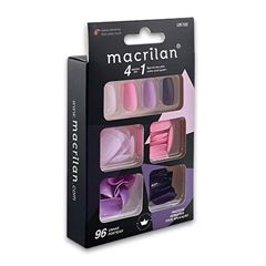 Kit Unhas Postiças Macrilan 4 Cores C/96un UK102
