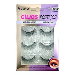 Cílios Postiços Dafu C/3 Pares 6D-68 DF-CR033035