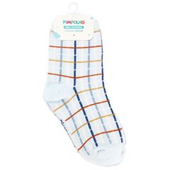 Meia Pimpolho Colorida Cano Alto 31-34 Masculino Azul/Xadrez