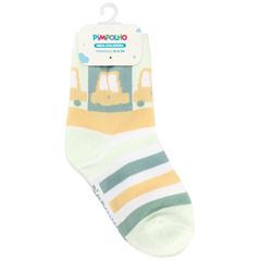 Meia Pimpolho Colorida Cano Alto 31-34 Masculino Verde/Carro