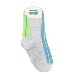 Meia Pimpolho Colorida Cano Alto 31-34 Masculino Azul/Listras