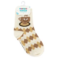 Meia Pimpolho Colorida Cano Alto 31-34 Masculino Bege/Café