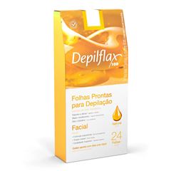 Folhas Prontas P/Depilação Depilflax Facial Natural C/24un