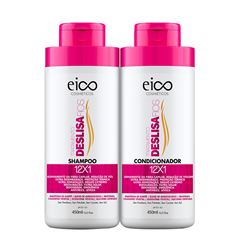 Kit Eico Shampoo + Condicionador Tratamento Deslisa Fios 450ml