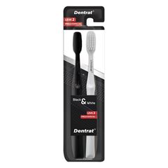 Kit Escova Dental Dentrat Blister Black And White 
