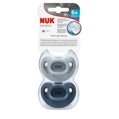 Kit Chupeta Nuk Sensitive Soft 100% Silicone Boy S1 Verde/Azul