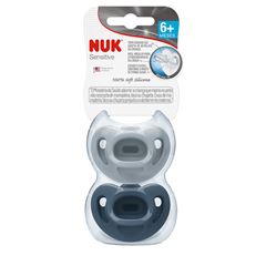 Kit Chupeta Nuk Sensitive Soft 100% Silicone Boy S2 Verde/Cinza