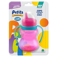 Copo Petita Relevo C/Válvula + Alça Color Rosa 240ml