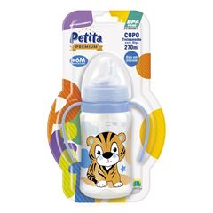 Copo de Treinamento Petita C/Alça Cristal/Azul 270ml