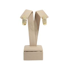 Brinco de Metal Comum C/Pedra Dourado C/1 Par DF513-BR2408-05