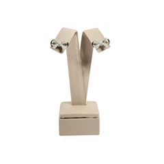 Brinco de Metal Comum C/Pedra Prata C/1 Par DF513-BR1320-05
