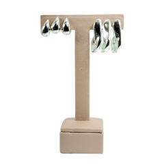 Brinco de Plástico Semelhante Ao Metal Prata C/6 Pares DF505-BR2110-10