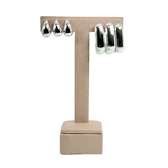 Brinco de Plástico Semelhante Ao Metal Prata C/6 Pares DF505-BR2110-3