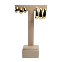 Brinco de Plástico Semelhante Ao Metal Dourado C/6 Pares DF505-BR2110-3