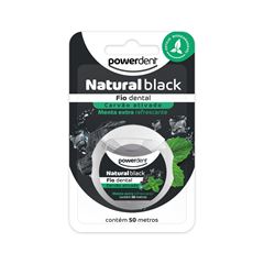 Fio Dental Powerdent Natural Black 50mts