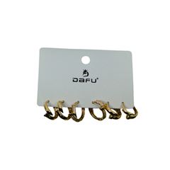 Brinco de Metal Comum Latão Dourado C/3 Pares DF513-BR2908-4