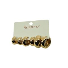 Brinco de Metal Comum Dourado C/3 Pares DF520-BR1030-27
