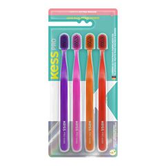 Pack Escova Dental Kess Pro Extra Macia C/4un