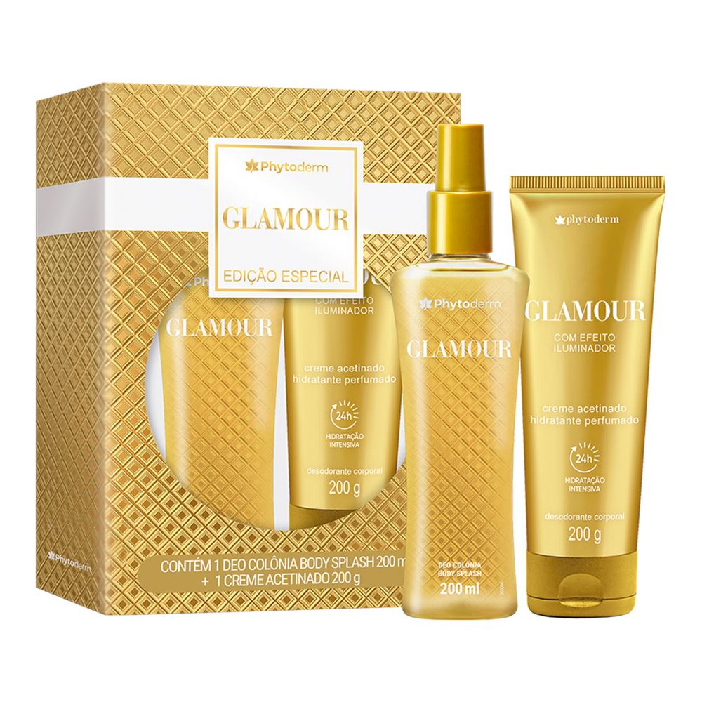 Gulameri Body Hpe Kit Phytoderm Glamour Body Splash 200ml + Creme Acetinado 200g ...