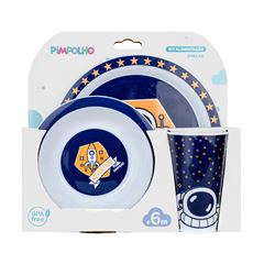 Kit de Alimentacao Pimpolho C/3pcs Masculino Azul
