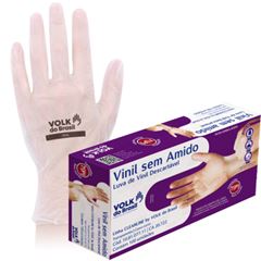 Luva Volk do Brasil Vinil Sem Amido G C/100un