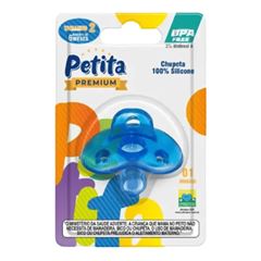 Chupeta Petita 100% Silicone Bico Redondo Azul T2