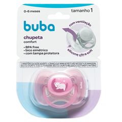Chupeta Buba Confort T1 Ursinho Rosa