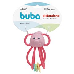 Elefantinho Buba Chocalho Divertido Rosa